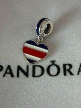 Pandora Costa Rica Flag Dangle Charm Heart Flag Pendant